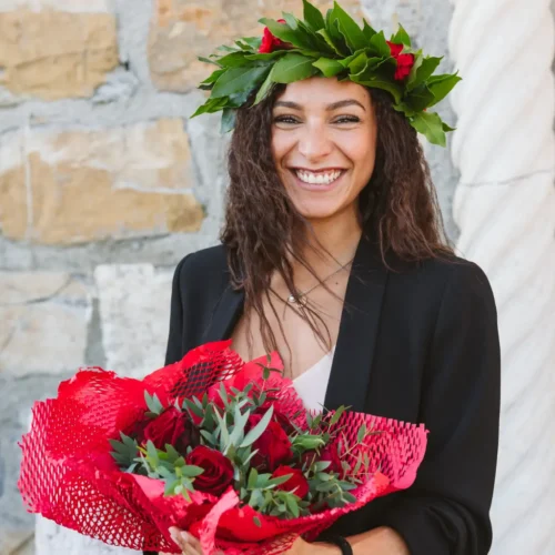 PROMO "bouquet+ coroncina con fiori"