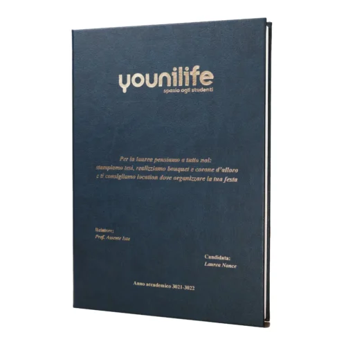 Dandy: tesi rigida in similpelle goffrata blu